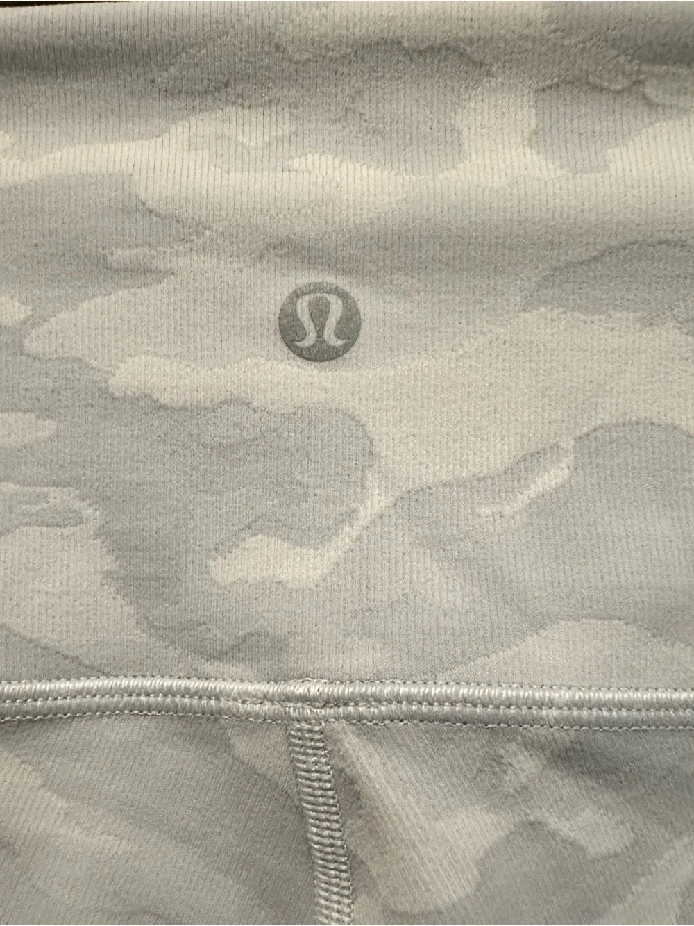 LULULEMON Wunder Under HR Short 10” Alpine White Gray Camo Ribbed Biker Size 0